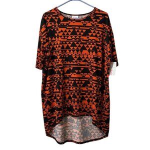 LuLaRoe Irma Top Colorful‎ Small Red Check Hi Low Teacher Travel Loungewear NWT